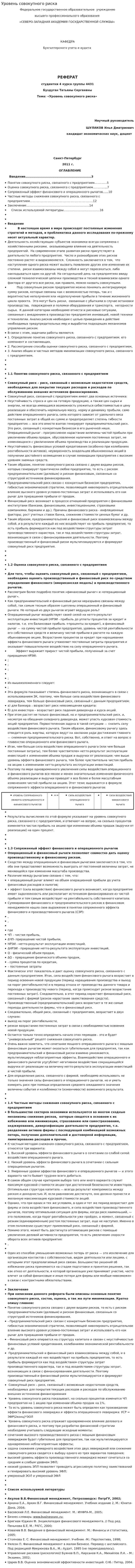 Уровень совокупного риска