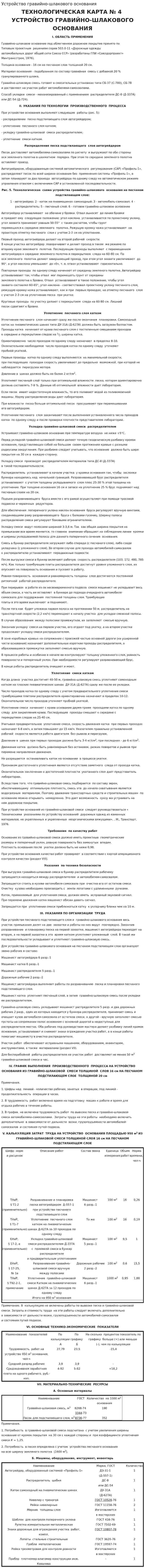 Устройство гравийно-шлакового основания