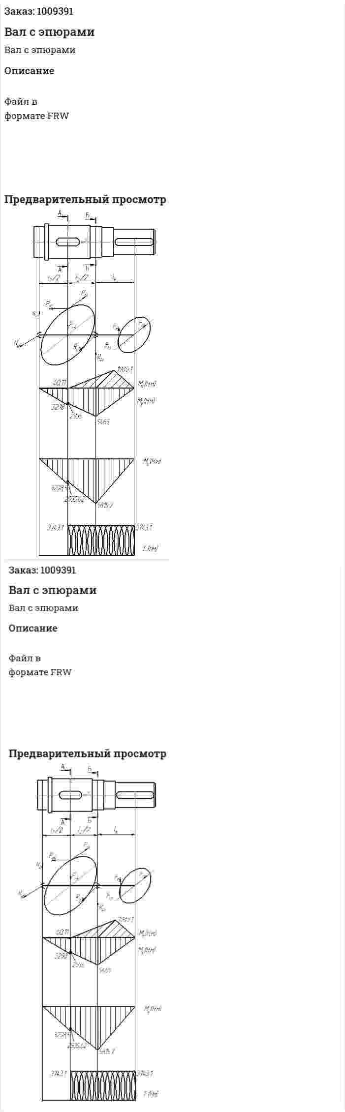 Вал с эпюрами 