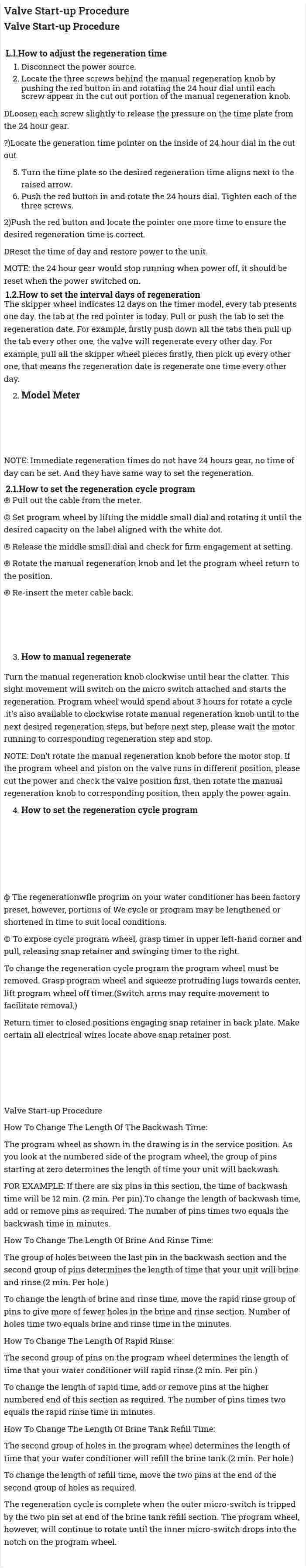 Valve Start-up Procedure
