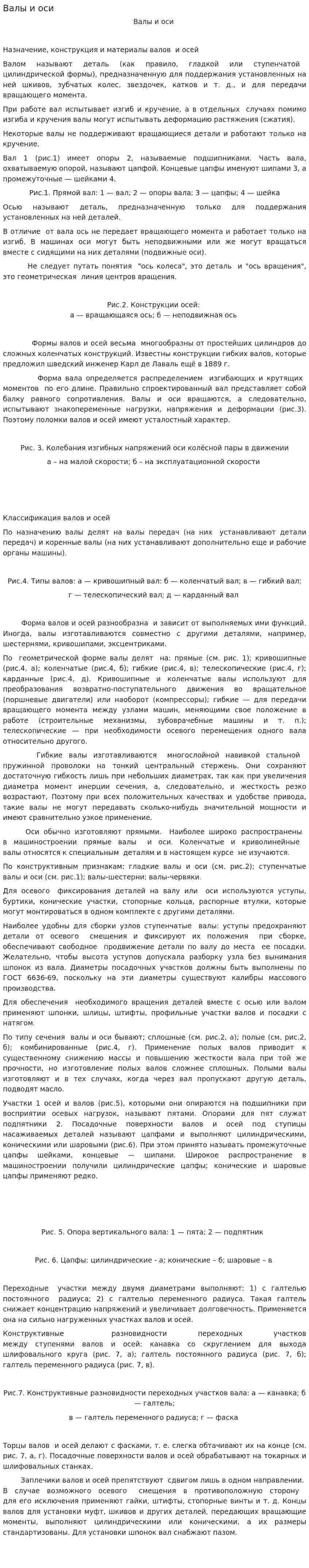 Валы и оси