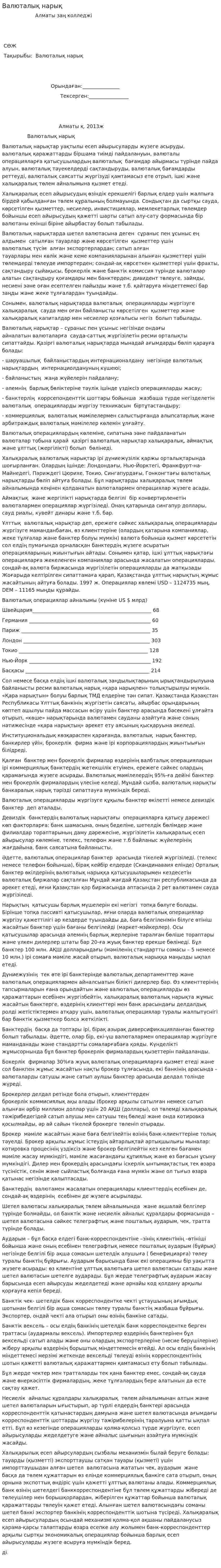 Валюталық нарық