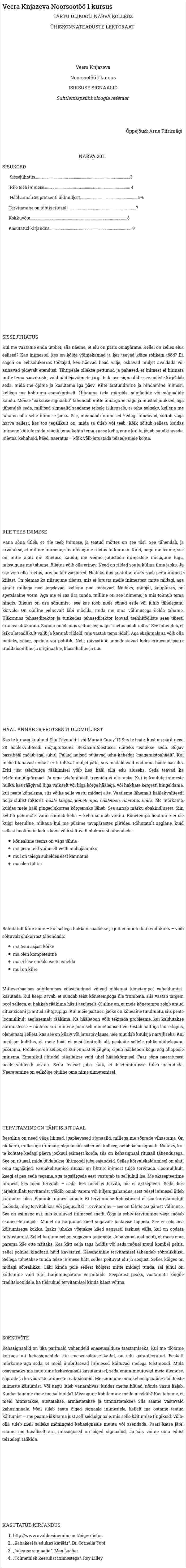 Veera Knjazeva Noorsootöö 1 kursus