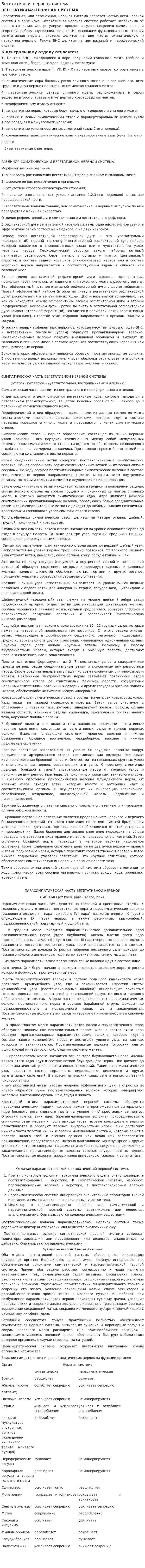 Вегетативная нервная система. 6