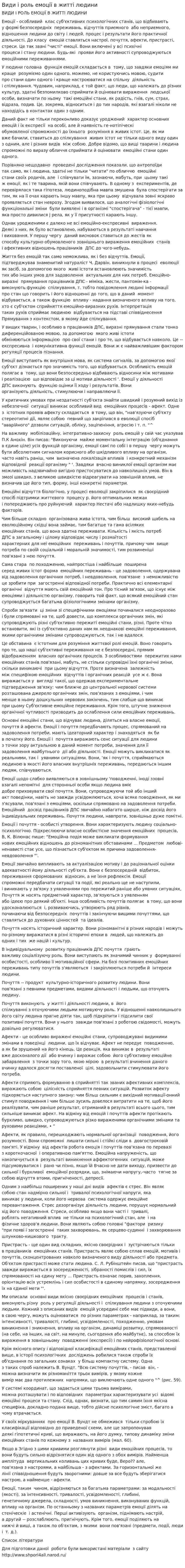 Види і роль емоції в житті людини