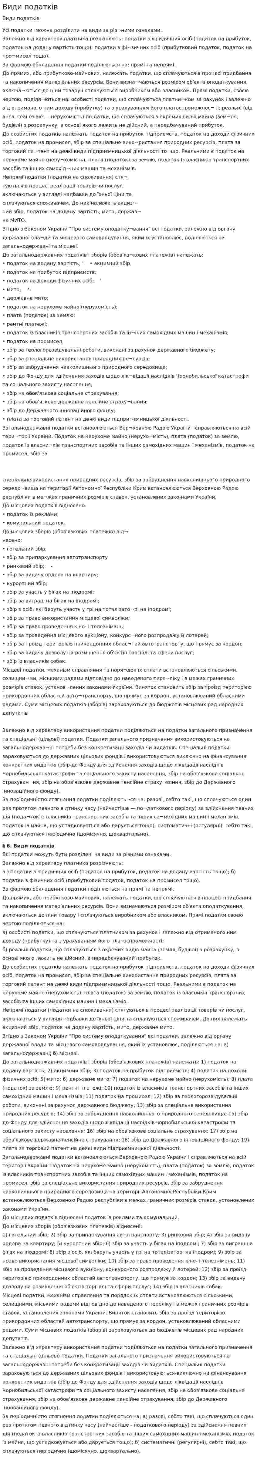 Види податків