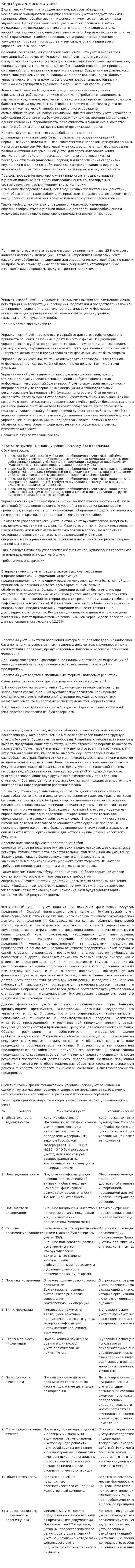 Виды бухгалтерского учета