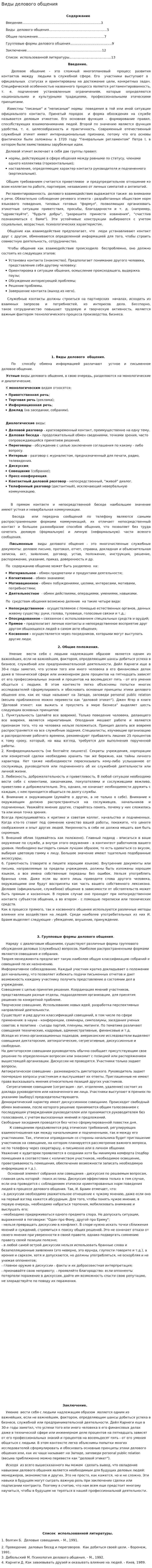 Виды делового общения. 22