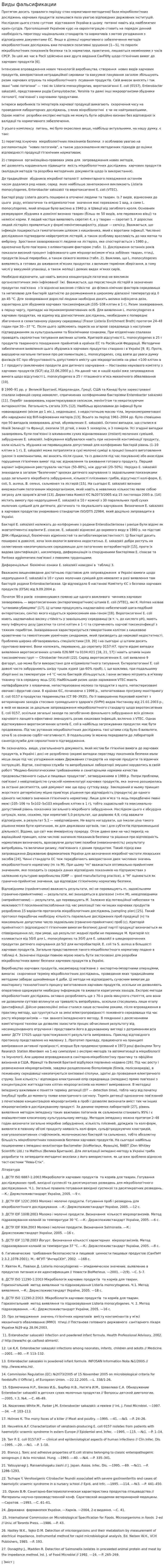 Виды фальсификации