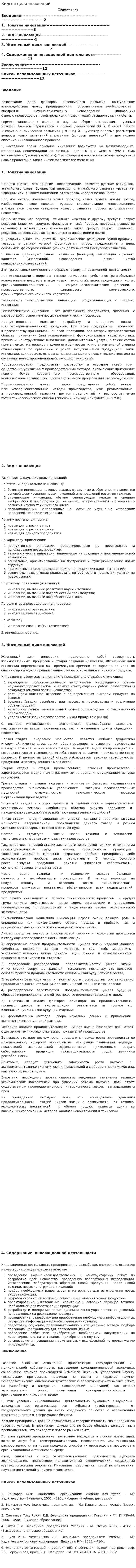 Виды и цели инноваций