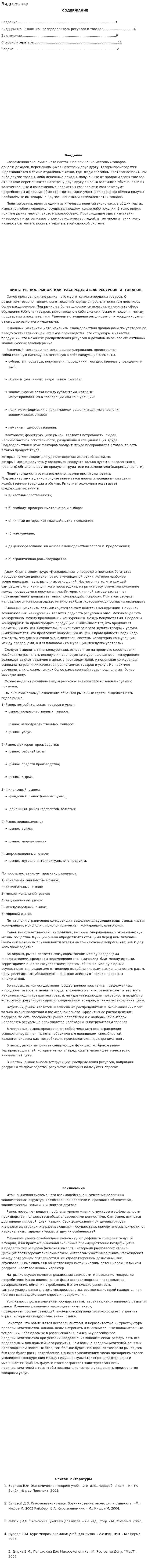 Виды рынка