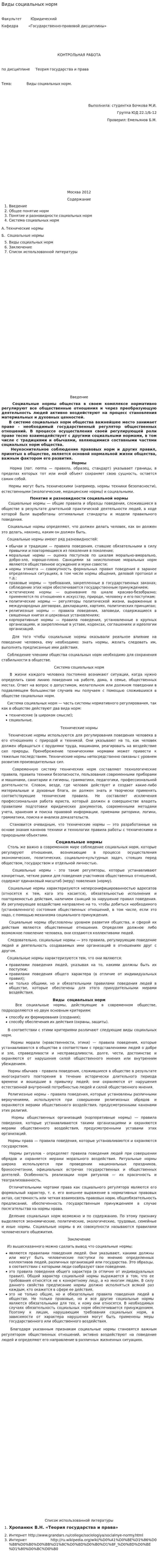 Виды социальных норм