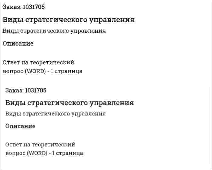 Виды стратегического управления 