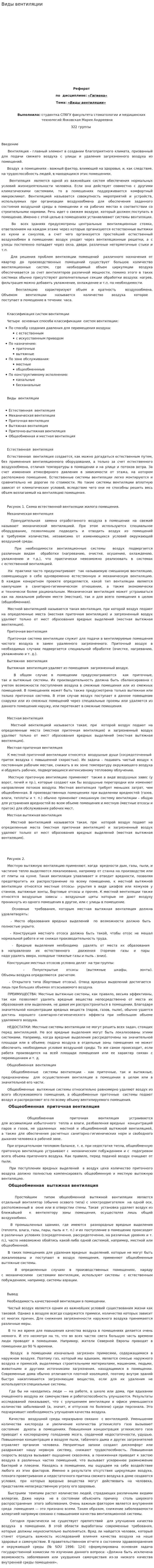 Виды вентиляции