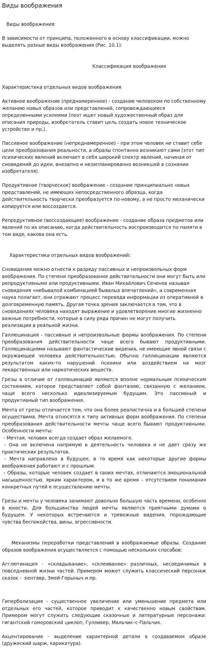 Виды воображения. 4