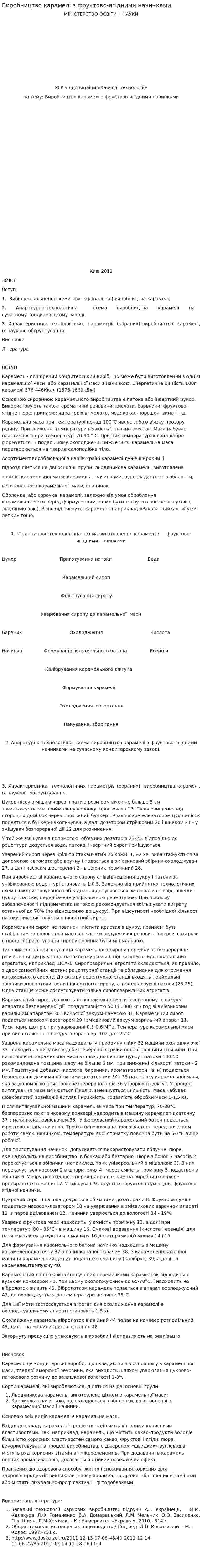 Виробництво карамелі з фруктово-ягідними начинками