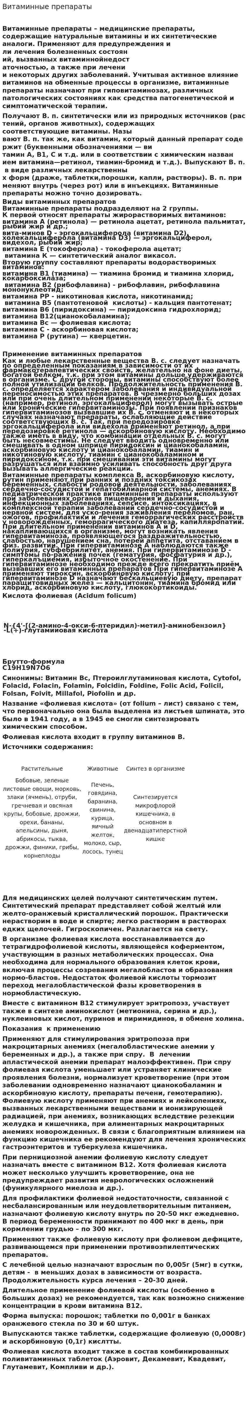 Витаминные препараты. 5