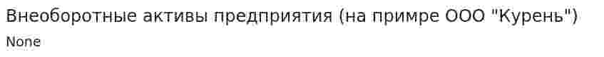 Внеоборотные активы предприятия (на примре ООО "Курень")