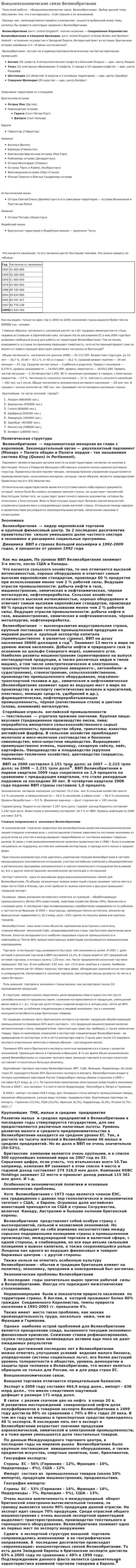 Внешнеэкономические связи Великобритании