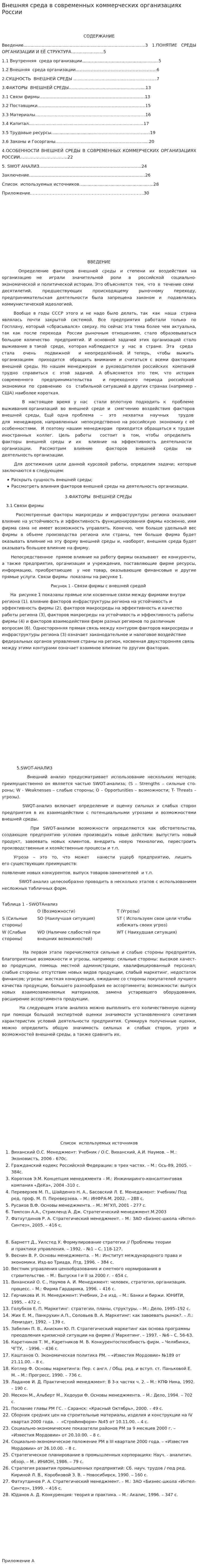 Внешняя среда в современных коммерческих организациях России