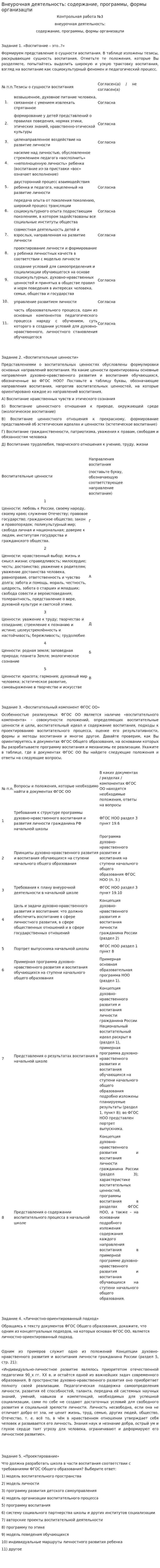 Внеурочная деятельность: содержание, программы, формы организацпи