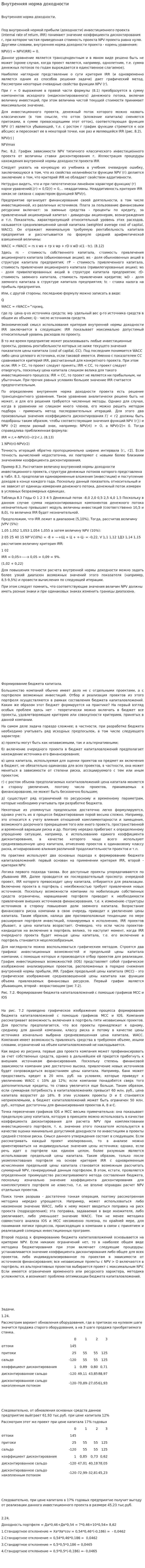 Внутренняя норма доходности