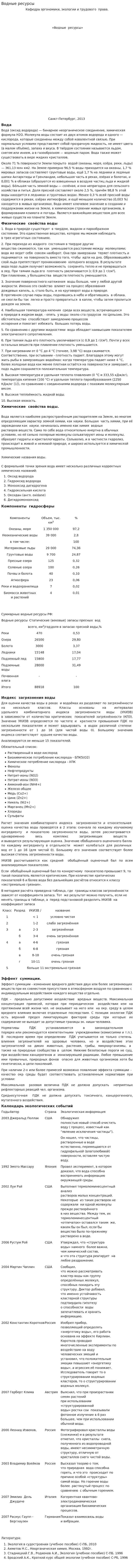 Водные ресурсы. 5