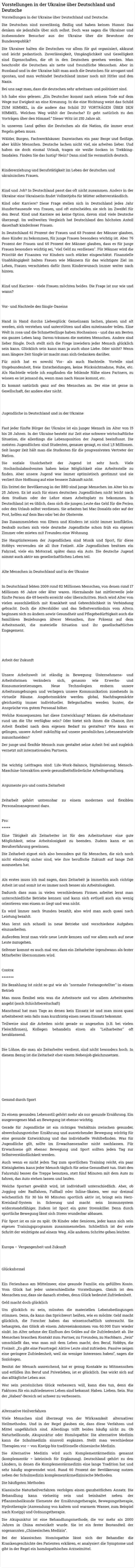 Vorstellungen in der Ukraine über Deutschland und Deutsche