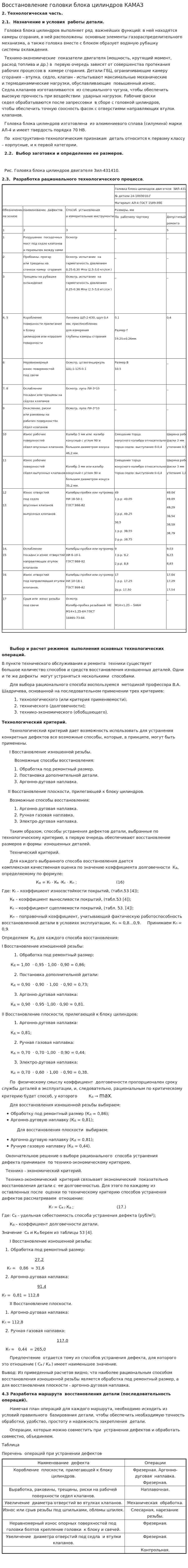Восстановление головки блока цилиндров КАМАЗ