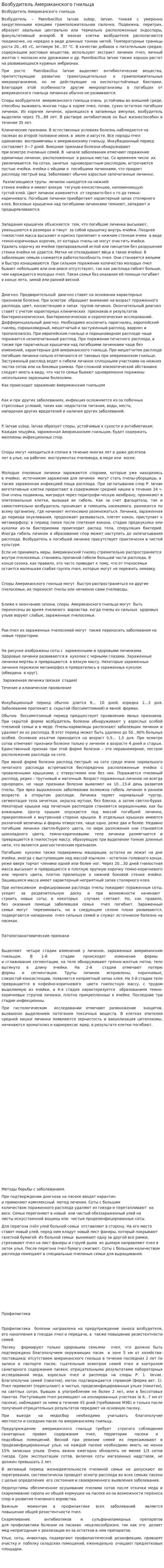 Возбудитель Американского гнильца