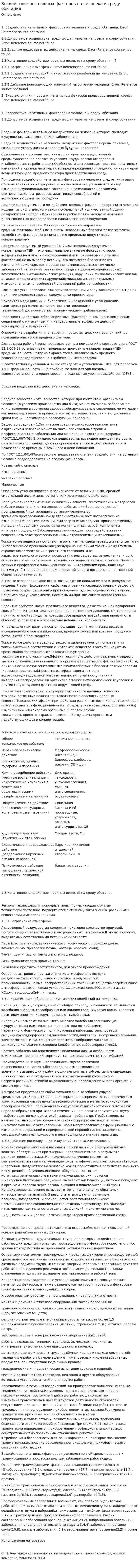 Воздействие негативных факторов на человека и среду обитания. 3