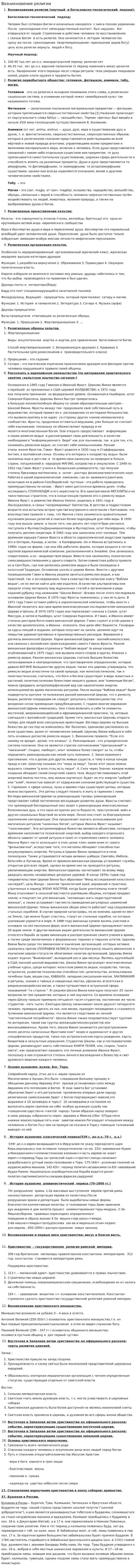 Возникновение религии