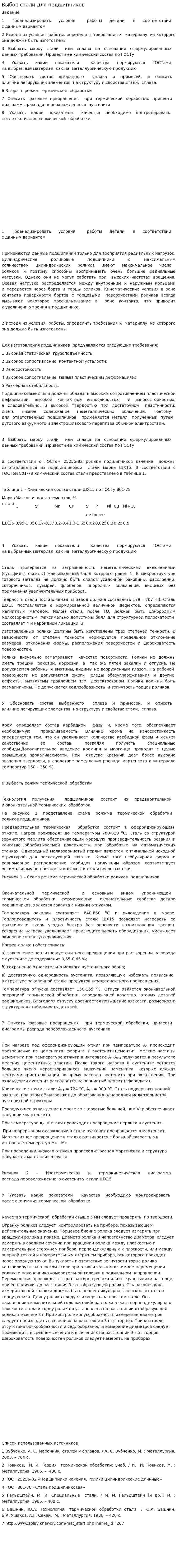 Выбор стали для подшипников