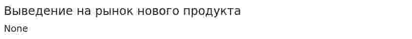 Выведение на рынок нового продукта