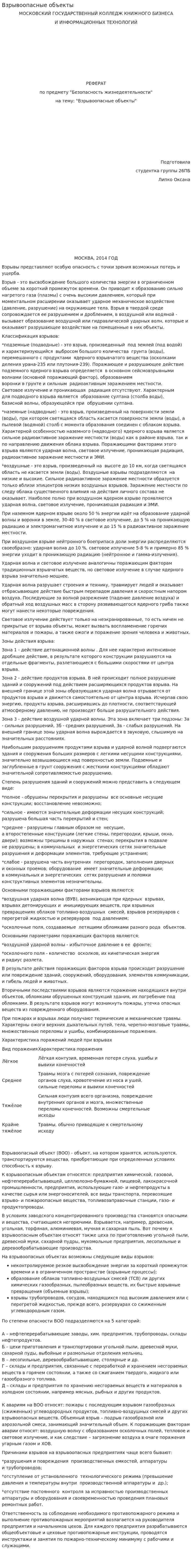 Взрывоопасные объекты. 2