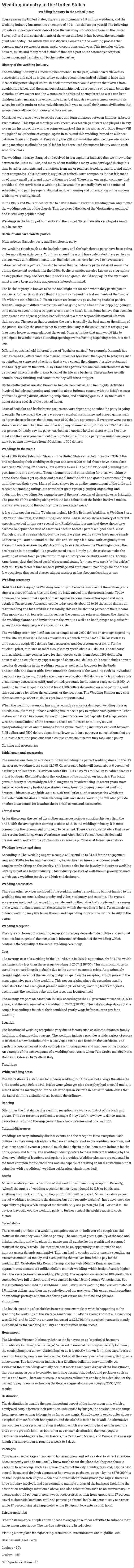 Wedding industry in the United States