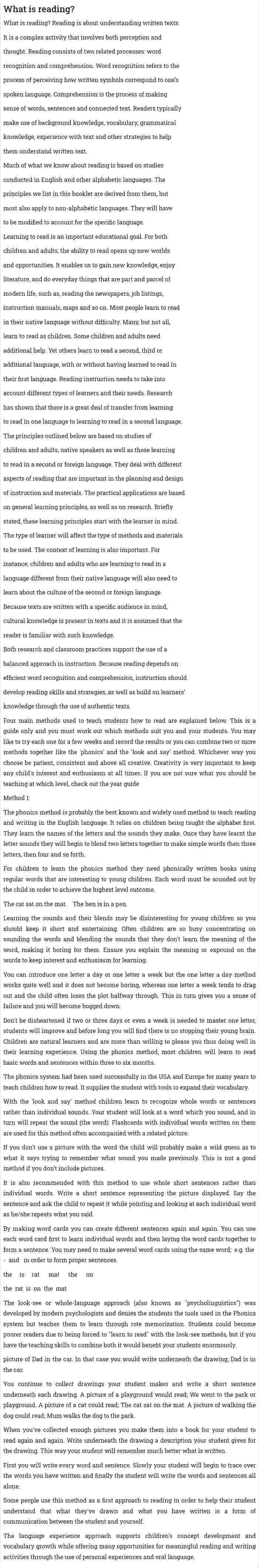 What is reading?