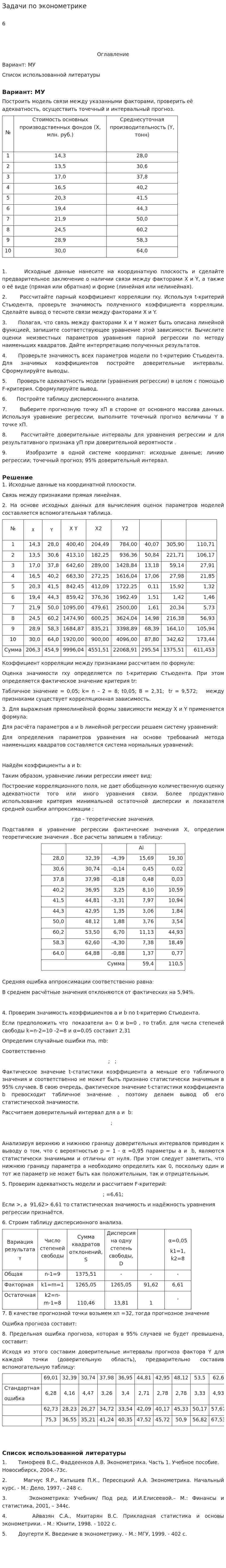 Задачи по эконометрике. 2