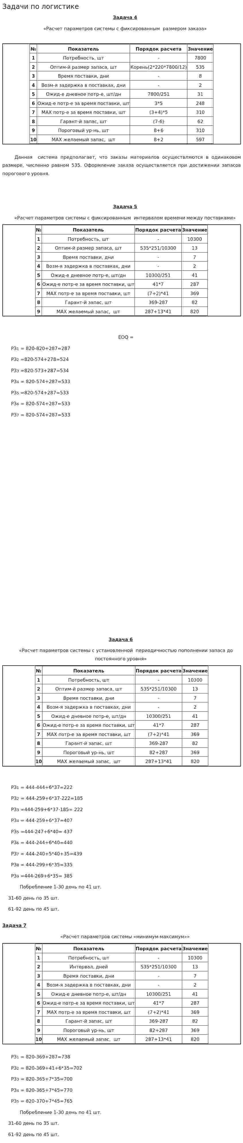 Задачи по логистике. 2