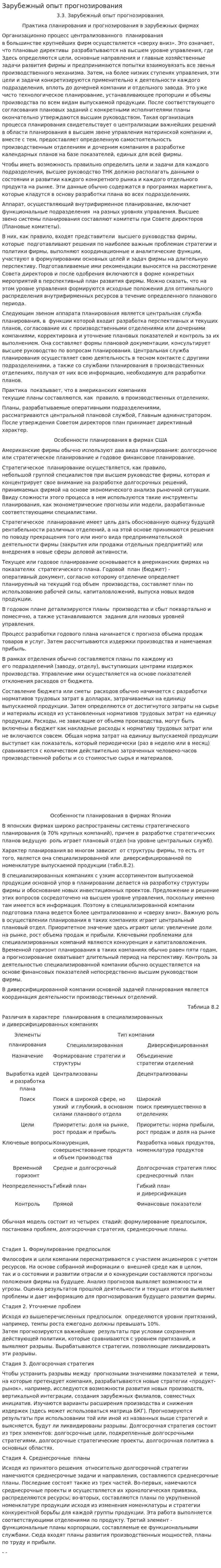 Зарубежный опыт прогнозирования