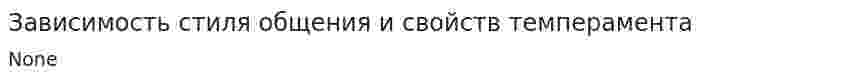 Зависимость стиля общения и свойств темперамента