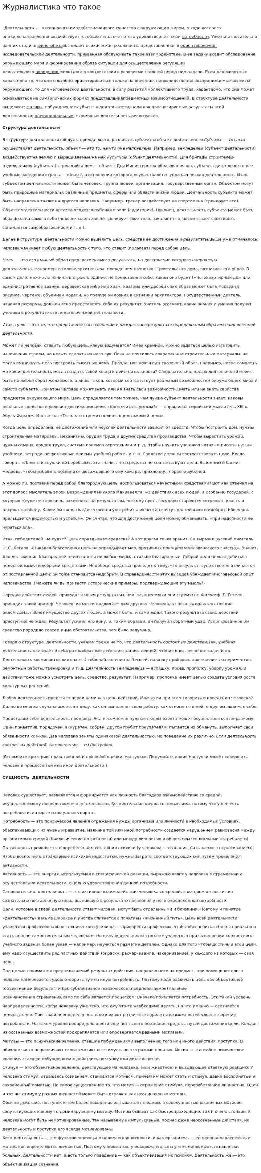 Журналистика что такое