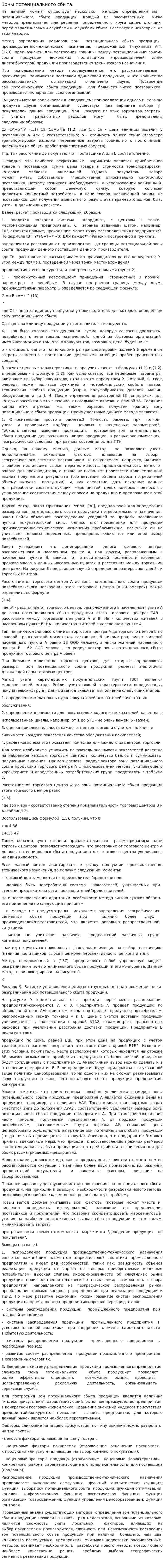 Зоны потенциального сбыта